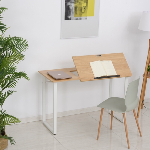 HOMCOM Computer Desk Writing Table with Small Angle Adjustable