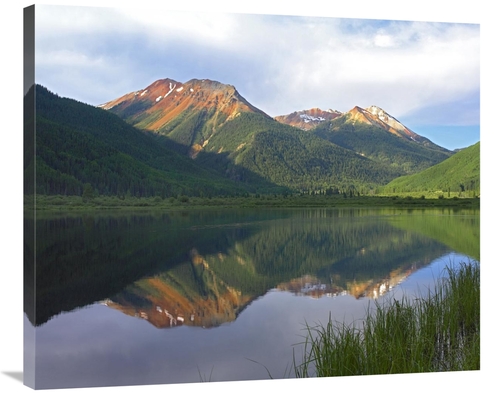 Global Gallery GCS-396275-36-142 36 in. Red Mountain Reflected in Crys