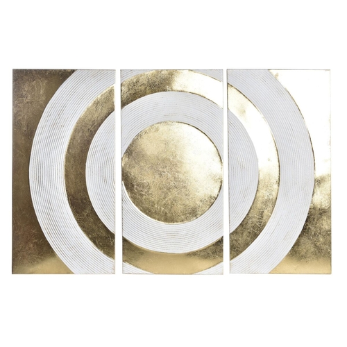 Wall Decoration DKD Home Decor 3 Pieces Golden Metal White Oriental