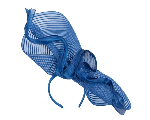 Tall royal blue bespoke racing fascinator