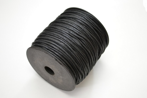 100 Meter Black Cotton Waxed Cord Roll