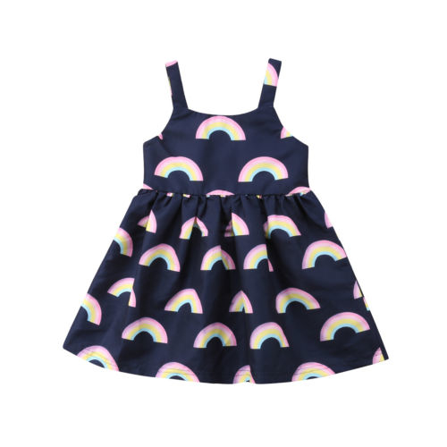 Toddler Kids Baby Girls Rainbow Print