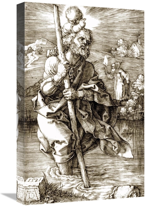 Global Gallery GCS-266251-22-142 22 in. Saint Christopher Facing Right