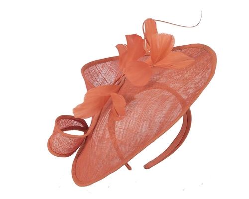 Large orange fascinator