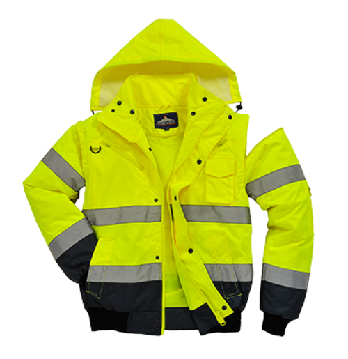 Portwest UC465 Extra Large 3 in 1 Waterproof Bomber Jacket, Yellow