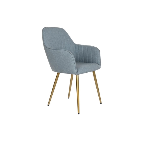 Dining Chair DKD Home Decor 55 x 55,5 x 88 cm Blue Golden Metal