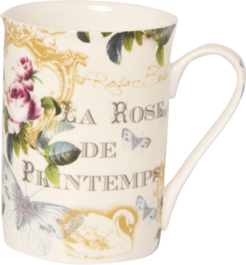 Boston International BOB769760 Rose De Printem Bone China Mug