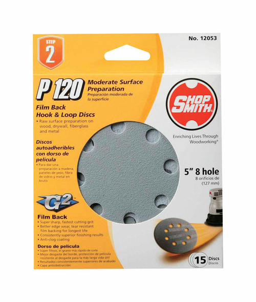 Ali Industries 2364677 5 in. Film Back Hook & Loop Sandpaper Disc - 12