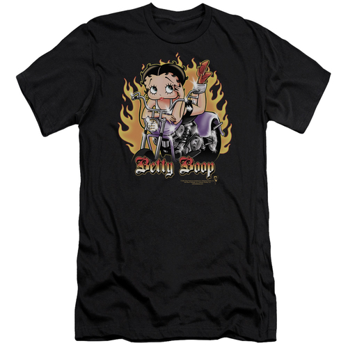 Trevco BB526-PSF-3 Betty Boop & Biker Flames Boop Adult Cotton Premium