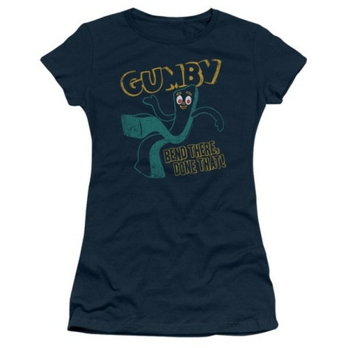 Trevco Gumby-Bend There Short Sleeve Junior Sheer Tee, Navy - 2X