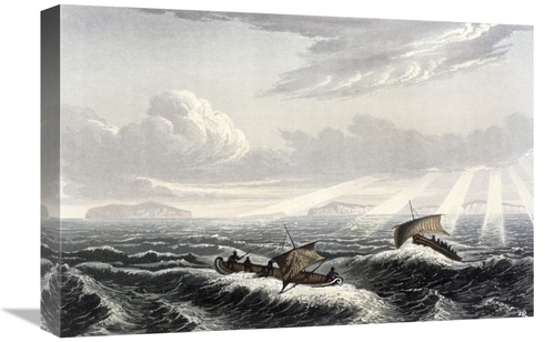 Global Gallery GCS-277599-22-142 22 in. Canoe Broaching to in a Gale o