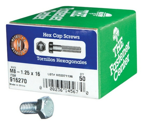Hillman 916270 M8-1.25 x 16 mm Hex Cap Metric Screws  50 per Box