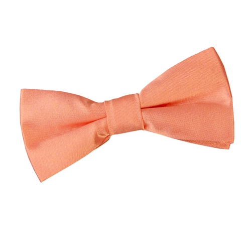 Plain Satin Pre-Tied Bow Tie - Boys - Coral