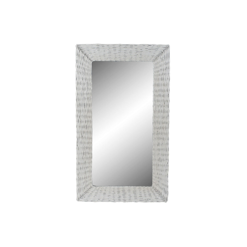 Wall mirror DKD Home Decor Crystal MDF White wicker Cottage (87 x 147