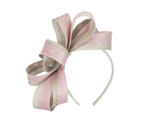 Pink & Silver loops racing fascinator