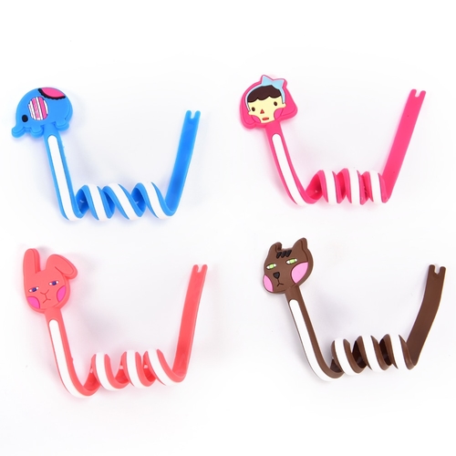 2 Pcs Cartoon Animal Long Cable Winder Headphone