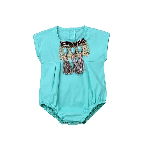 2017  Summer Babies Solid Tassles Bodysuits