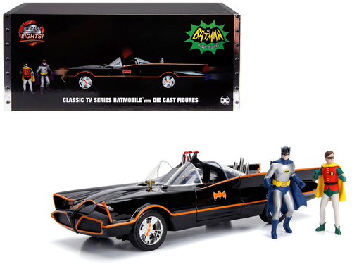 Classic TV Series Batmobile with Working Lights, and Diecast Batman