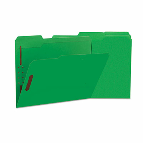 Universal 13522 Manila Folders- 2 Fasteners- .33 Tab- Letter- Green- 5