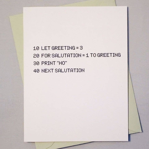 Ho Ho Ho BASICally Awesome Computer Programming Card