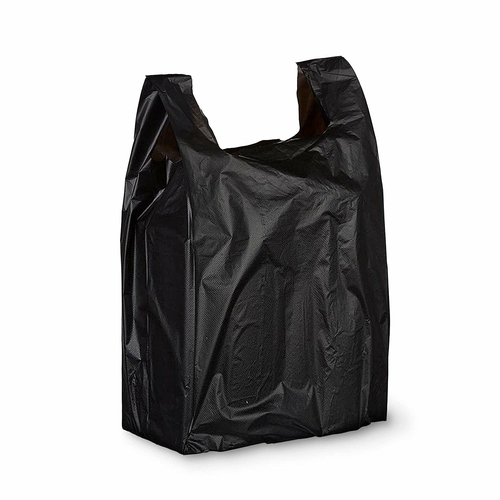 Pack of 500 Mini Jumbo T-Shirt Plastic Bags 16 x 8 x 26. Black