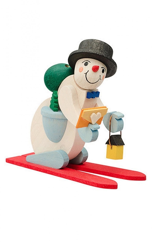 Alexander Taron 4582R Graupner Ornament - Snowman with Skis, Red