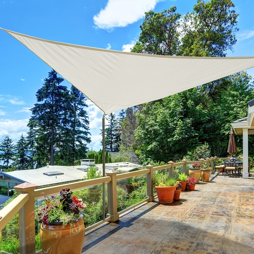 Outsunny 13x13x13ft Triangle Sun Sail Shade Garden Sunshade UV Block