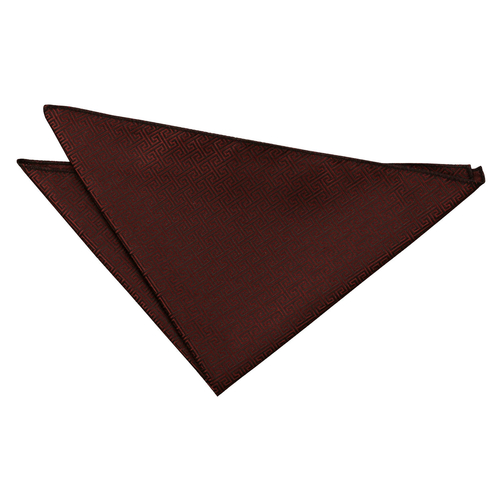 Greek Key Handkerchief - Burgundy