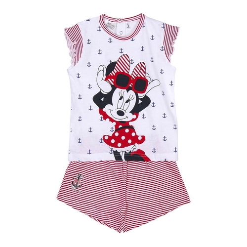 Summer Pyjama Minnie Mouse White Red