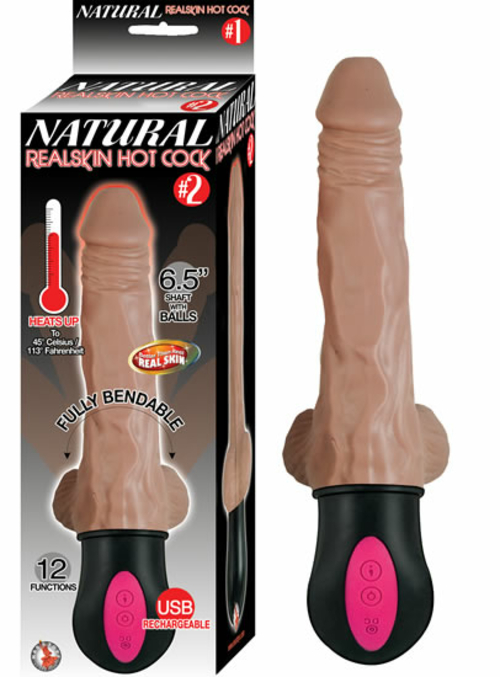 Natural Realskin Hot Cock #2 - With Balls - Brown