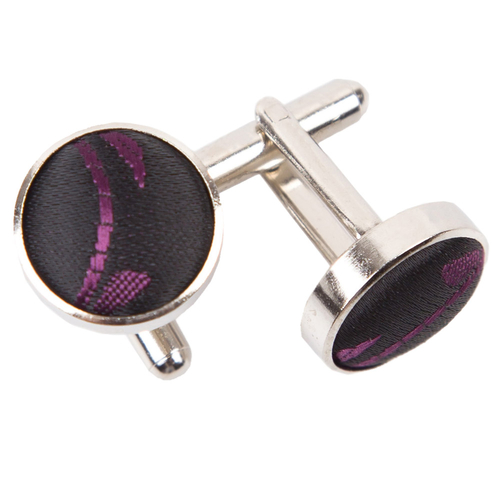 Swirl Cufflinks - Black & Purple