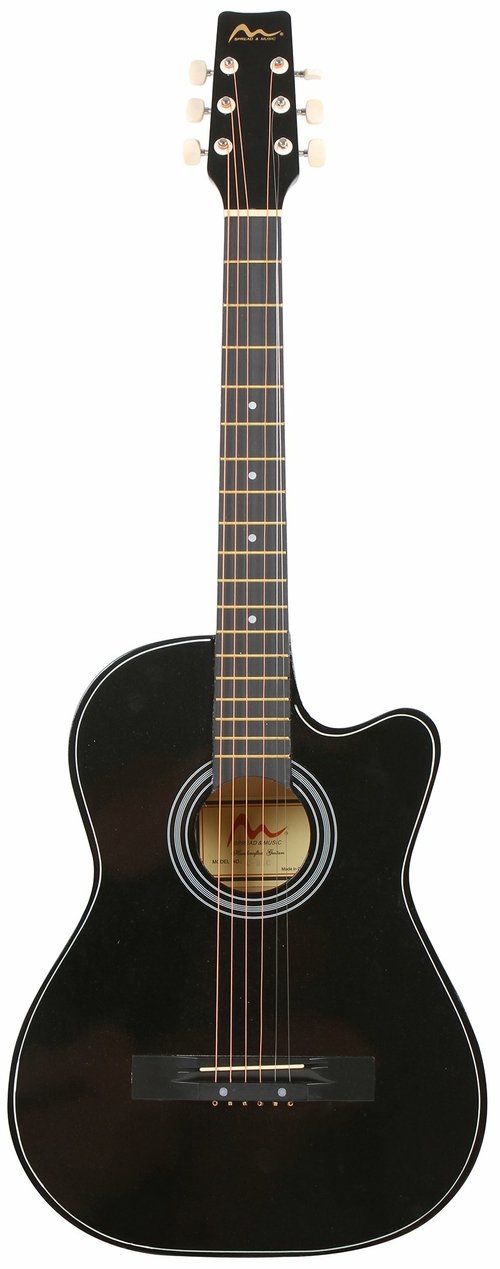 38in Wooden Folk Acoustic Guitar (Black)