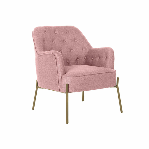 Armchair DKD Home Decor Pink Golden Metal Polyester (65 x 73 x 79,5