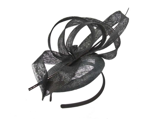 Edgy tall black fascinator