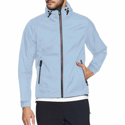 Serenity Blue Hooded Windbreaker Jacket - Men / Women
