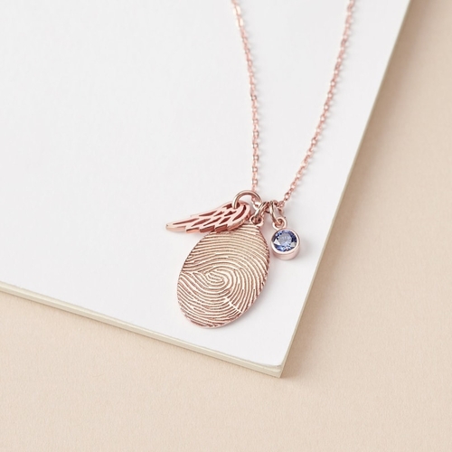  Fingerprint Necklace, Fingerprint Jewelry With Birthstone