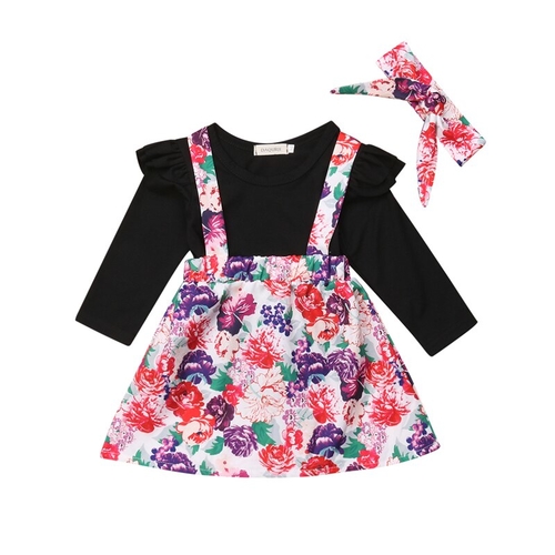 Pretty Kids Baby Girl Flowers Outfits Autumn