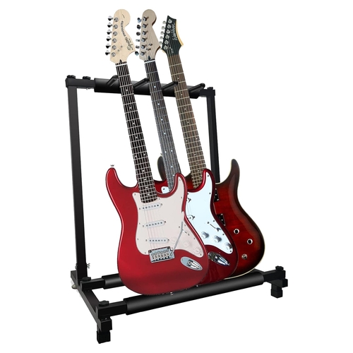 5 Core Multi Guitar Rack Stand Floor 3 Slot Adjustable Flying V
