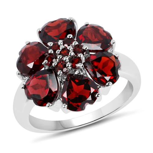 5.56 Carat Genuine Garnet .925 Sterling Silver Ring