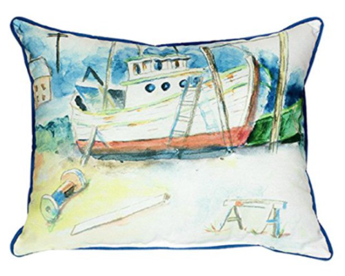 Betsy Drake HJ698 Old Boat Indoor & Outdoor Throw Pillow- 16 x 20 in.