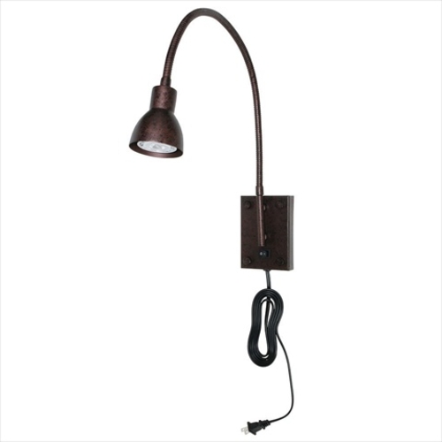 Cal Lighting BO-119-RU 120V- 3W- 4000K LED Gooseneck Sconce with No Sh