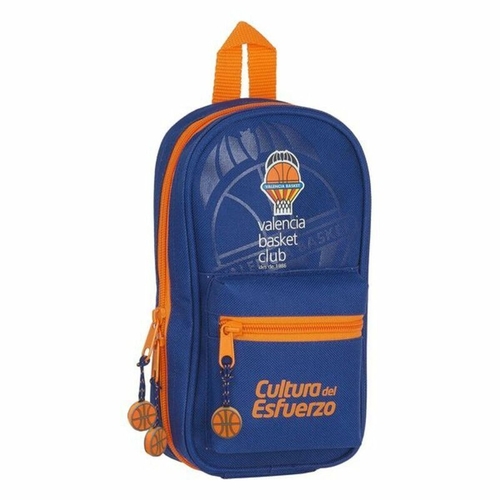 Backpack Pencil Case Valencia Basket M747 Blue Orange 12 x 23 x 5 cm