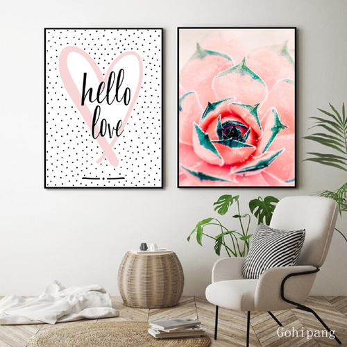 Sweet Love Quote Heart Watercolor Floral Canvas