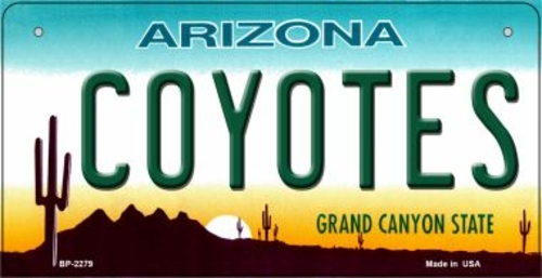 Smart Blonde BP-2279 3 x 6 in. Coyotes Arizona Novelty Metal Bicycle P