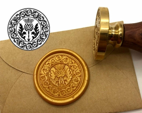 Thistle Wax Seal Stamp Kit - Scottish Thistle Sealing Wax Stamp