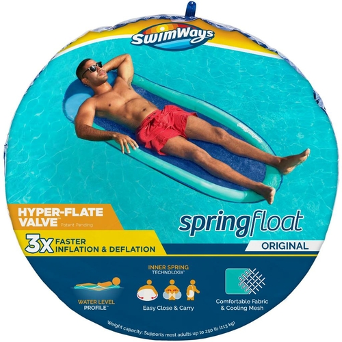 Swimways 6061821 Spring Float Inflatable Pool Lounger with Hyper-Flate