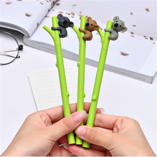 3 Pcs Cartoon Koala Branches Gel Pen Black Ink