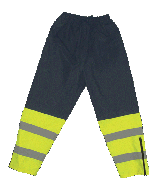 2W 737C-E XXL Class E Waist Rain Pants - Lime & Blue- XX-Large