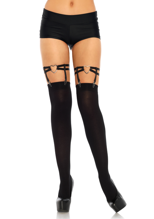 Heart Thigh High Suspender Garter - One Size