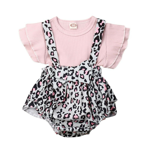 Newborn Infant Baby Girls Clothes Sets Pink Ruffle